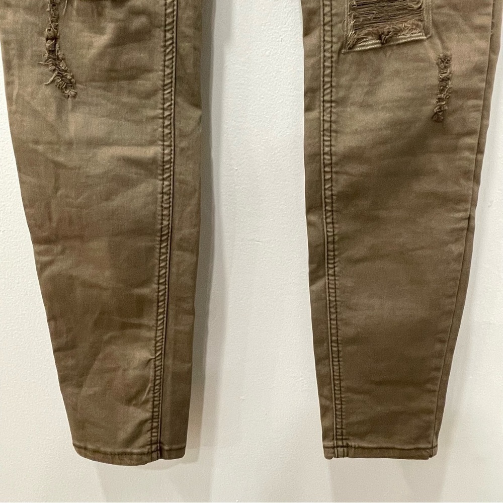 Harmony + Havoc Vintage Khaki Skinny Jeans Size 3 - Distressed with Patches - Picture 7 of 16